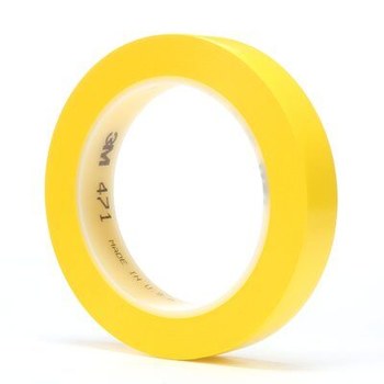 3M 471 Yellow Marking Tape - 3/4 in Width x 36 yd Length - 5.2 mil Thick - 03127