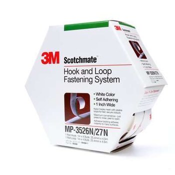 3M Dual Lock MP3526N/27N White Reclosable Fastener - Hook & Loop - 1 in Width x 5 yd Length - 06488