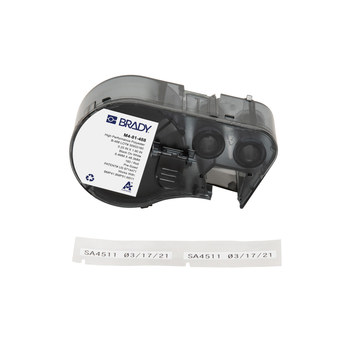 Picture of Brady WorkHorse Black on White Polyester Thermal Transfer M4-81-488 Solvent Resistant Labels (Main product image)