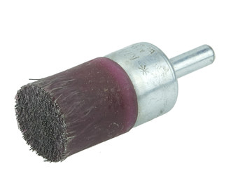 Weiler Polyflex Stainless Steel Cup Brush - Unthreaded Stem Attachment - 3/4 in Diameter - 0.010 in Bristle Diameter - Material Type: Stainless Steel - 35505