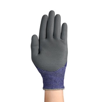 Ansell HyFlex FORTIX® 11-561 Grey/Dark Blue 7 Cut-Resistant Gloves - ANSI A3 Cut Resistance - Nitrile Palm & Fingers Coating - 210-285 mm Length - 15 ga Thick - 11561070