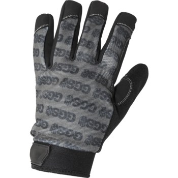 Global Glove Black, Gray Medium Mechanic's Gloves - Reinforced Thumb - SG6000-8(M)