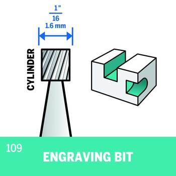 Dremel 1/16 in 109 Engraving Bit 109 - 1.5 in Overall Length - High-Speed Steel