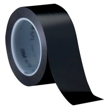 3M 471 Black Marking Tape - 3/4 in Width x 36 yd Length - 5.2 mil Thick - 68834