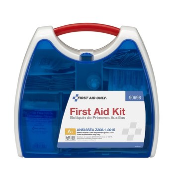 First Aid Only First Aid Kit - 11.13 in Width - 12.06 in Length - 4.28 in Height - Plastic Case Construction - 092265-90698
