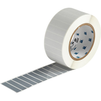 Picture of Brady Silver Tamper-Evident Metallized Vinyl Thermal Transfer THT-6-362-10 Die-Cut Thermal Transfer Printer Label Rolls (Main product image)