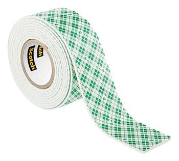 3M Scotch-Mount 214H-DC White Indoor Double Sided Foam Tape - 1 in Width x 55 in Length - 94836