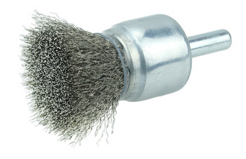 Weiler Stainless Steel Cup Brush - Shank Attachment - 3/4 in Diameter - 0.006 in Bristle Diameter - Cup Material: Coated - 11013