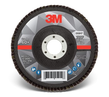 3M 769F Type 29 Flap Disc 05917 - Ceramic Precision-Shaped Grain - 5 in - 60+ - Medium