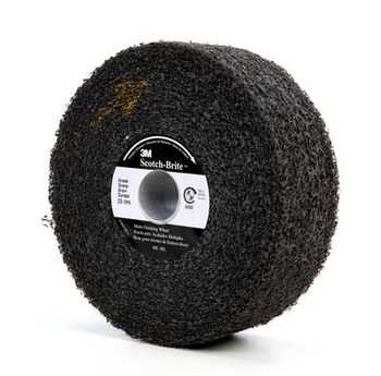 3M Scotch-Brite MU-WL Convolute Silicon Carbide Soft Deburring Wheel - Coarse Grade - Arbor Attachment - 6 in Diameter - 1 in Center Hole - 2 in Thickness - 13176