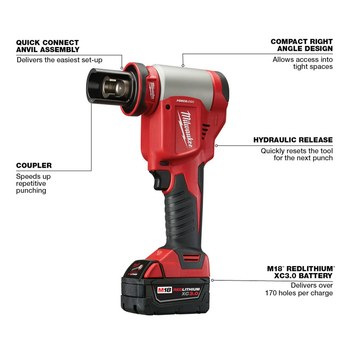 Milwaukee M18 FORCE LOGIC Knockout Tool Kit 2676-23