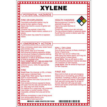 Picture of Brady B-120 Fiberglass Reinforced Polyester Rectangle White English Chemical Warning Sign part number 48898 (Main product image)