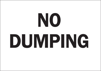 Picture of Brady B-401 High Impact Polystyrene Rectangle White English No Dumping Sign part number 22845 (Main product image)