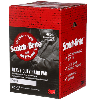 3M Scotch-Brite 7440 Heavy Duty Hand Pad 65055 - Aluminum Oxide - Medium - 9 in x 6 in