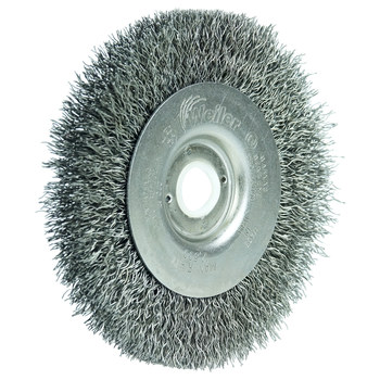 Weiler 00135 Wheel Brush - 4 in Dia - Crimped Steel Bristle