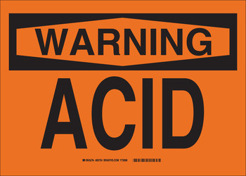 Picture of Brady B-401 Polystyrene Rectangle Orange English Chemical Warning Sign part number 83724 (Main product image)