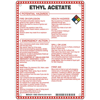Picture of Brady B-120 Fiberglass Reinforced Polyester Rectangle White English Chemical Warning Sign part number 48863 (Main product image)