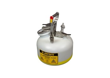 Picture of Justrite White Polyethylene Leak-Proof, Pressure-Relief Vent, Self-Closing 5 gal Safety Can (Main product image)