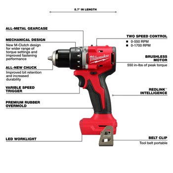 Milwaukee M18 Lithium Battery Drill Driver - 3601-20
