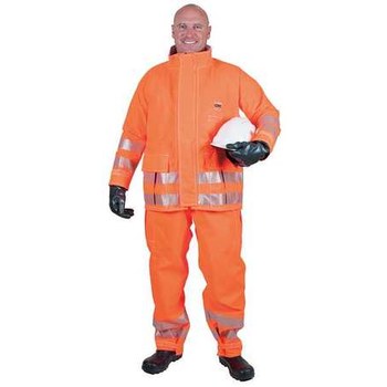 Picture of Ansell AlphaTec 66-680 Fluorescent orange XL CPC Polyester Trilaminate Chemical-Resistant Jacket (Main product image)