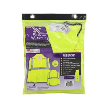Global Glove Rain Jacket GLO-1400/2XL, Size 2XL, Lime
