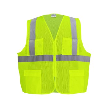 Global Glove FrogWear HV High-Visibility Safety Vest GLO-271-LG - Size Large - High-Visibility Yellow/Green - GLO-271 LG