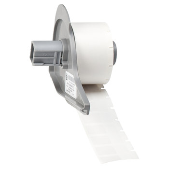 Picture of Brady Clear / White Self-Extinguishing, Self-Laminating Vinyl Thermal Transfer M71-17-427 Die-Cut Thermal Transfer Printer Label Roll (Main product image)