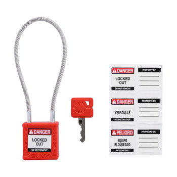 Brady Velocity Safety Cable Padlock Lockout Tagout 177465 - 63295