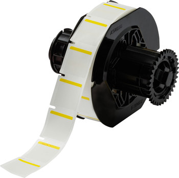 Brady B33-179-494-YL Thermal Transfer Printable Labels - 1 in x 1 in - Polyester - White / Yellow - B-494 - 60962