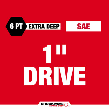 Milwaukee SHOCKWAVE Impact Duty 49-66-7842 Deep Well Impact Socket - Forged Steel - 6 Point Drive - 6.61 in Length - 82692
