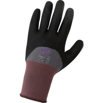 Global Glove Tsunami Grip 530NFTD Black/Gray XS Nylon Work Gloves - Nitrile Foam Dotted Palm & Fingers Coating - 530NFTD-6(XS)