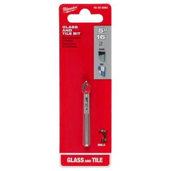 Milwaukee 3/8 in Glass & Tile Bit 48-20-8984 - 3 3/4 in Overall Length - Carbide Tipped