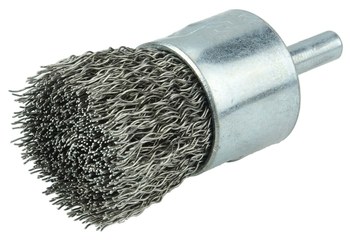 Weiler Stainless Steel Cup Brush - Unthreaded Stem Attachment - 1 in Diameter - 0.014 in Bristle Diameter - Cup Material: Standard - 10023