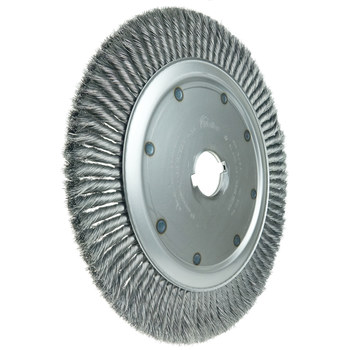 Weiler 09960 Wheel Brush - 15 in Dia - Knotted - Standard Twist Steel Bristle