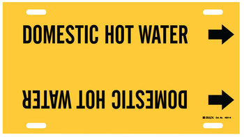 Picture of Brady Black on Yellow Plastic 4051-H Strap-On Pipe Marker (Main product image)
