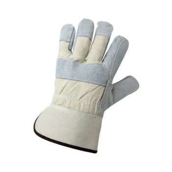 Global Glove 2250DP White Large Split Leather Work Gloves - 2250DP/LG