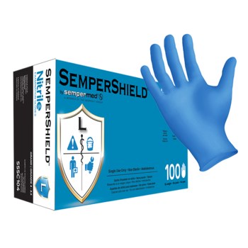 Picture of Sempermed Sempershield Blue Small Nitrile Powder Free Disposable General Purpose & Examination Gloves (Main product image)