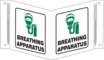 Picture of Brady Acrylic Rectangle White English Breathing Apparatus Sign part number 132239 (Main product image)