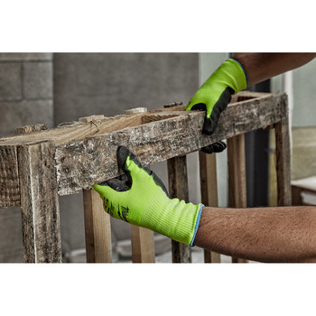 Milwaukee SMARTWIPE High Visibility Yellow Small Polyurethane Cut-Resistant Glove - ANSI Cut Level 2 Cut Resistance - 48-73-8920B