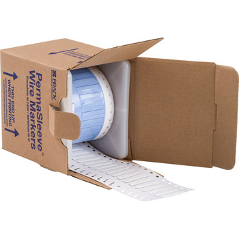 Picture of Brady White Polyolefin Thermal Transfer PS-125-2-WT-3 Die-Cut Thermal Transfer Printer Sleeve (Main product image)