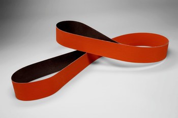 3M Cubitron 777F Coated Ceramic Orange Sanding Belt - Cloth Backing - YF Weight - 80 Grit - Medium - 3 in Width x 24 in Length - 82317