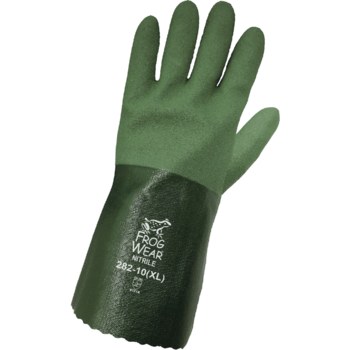 Global Glove FrogWear 282 Green Small Nitrile Work Gloves - Rough Finish - 282-7(S)