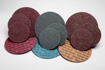 3M Scotch-Brite AL-DH Non-Woven Aluminum Oxide Maroon Aluminum Surface Conditioning Hook & Loop Disc - Nylon Backing - A Weight - Medium - 4 1/2 in Diameter - 54218