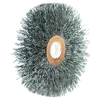 Weiler 15573 Wheel Brush - 3 in Dia - Crimped Steel Bristle