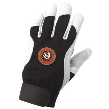 Global Glove Hot Rod HR3008 Black Large Grain Goatskin Leather Work Gloves - Rough Finish - HR3008/LG