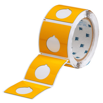Picture of Brady Yellow Polyester Thermal Transfer THTEP-170-593-.5YL Die-Cut Thermal Transfer Printer Label Roll (Main product image)