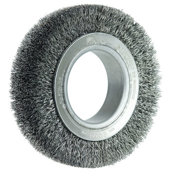 Weiler 03000 Wheel Brush - 4-1/2 in Dia - Crimped Steel Bristle