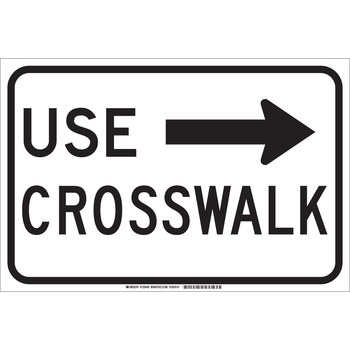 Picture of Brady B-302 Polyester Rectangle White English Pedestrian & Crosswalk Sign part number 129449 (Main product image)