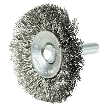 Weiler 17933 Wheel Brush - 2 in Dia - Crimped Stainless Steel Bristle