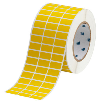 Picture of Brady Yellow Self-Extinguishing PVF Thermal Transfer THT-5-437-10-YL Die-Cut Thermal Transfer Printer Label Roll (Main product image)